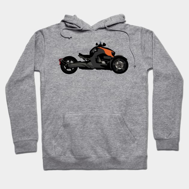 Can Am Ryker Orange Blaze Hoodie by WiredDesigns